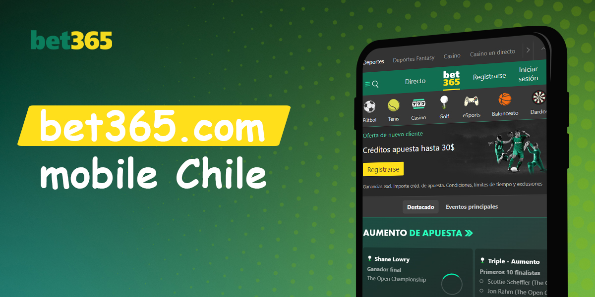 Versión móvil de la web de bet365 para usuarios de Chile
