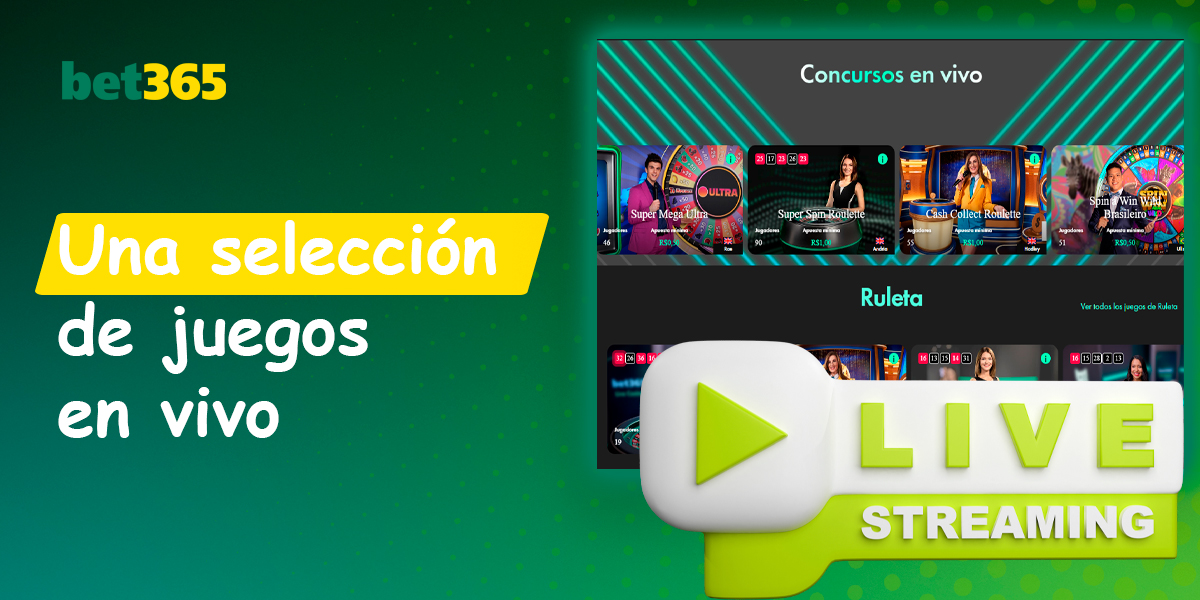 Selección de juegos en directo y apuestas deportivas