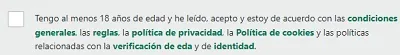 Acepte los requisitos